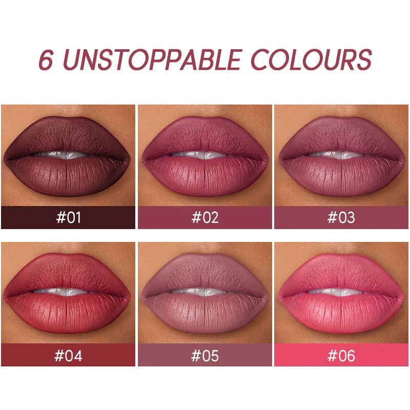 12-Color Matte Lipstick & Lip Liner Set – Waterproof & Long-Lasting - Mrmora