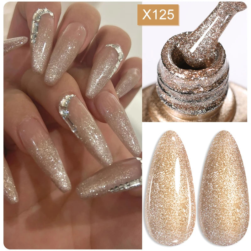 LILYCUTE Champagne Gold Glitter UV Gel – Nail Art Liner - Mrmora