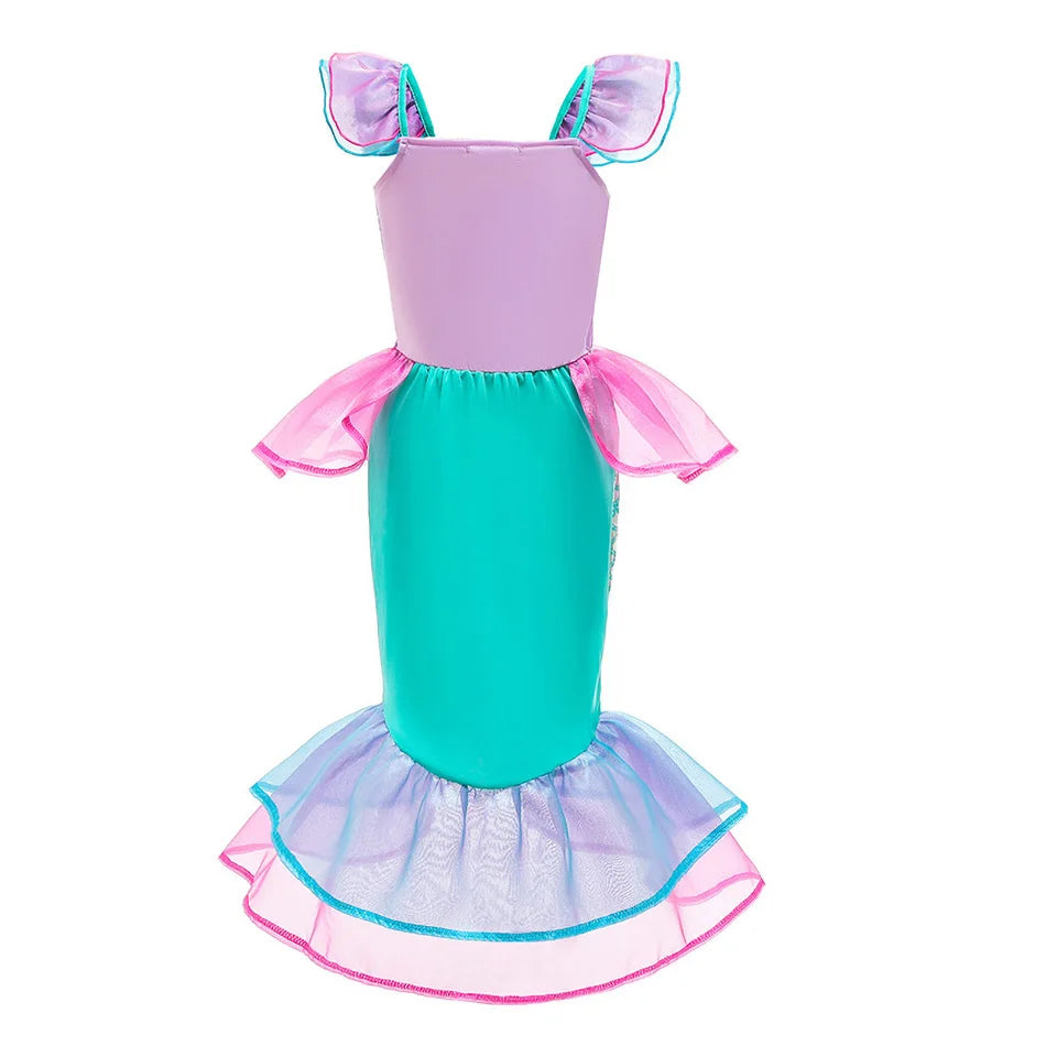 Princess Ariel Dress for Girls – Little Mermaid Halloween & Christmas Costume - Mrmora